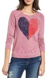 SUNDRY SPLIT HEART TERRY SWEATSHIRT,PS17-01V-001A37