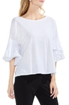 VINCE CAMUTO DROP SHOULDER TIERED RUFFLE SLEEVE TOP,9099686