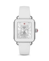 MICHELE DECO SPORT WHITE BEZEL WATCH, 34MM X 36MM,MWW06K000004