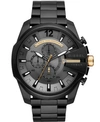 DIESEL MEN'S CHRONOGRAPH MEGA CHIEF BLACK STAINLESS STEEL BRACELET WATCH 51MM