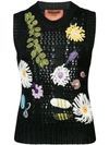 MISSONI floral appliqué sweater vest,21057012675491