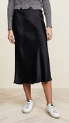 Anine Bing Black Silk Bar Mid-length Skirt In Black