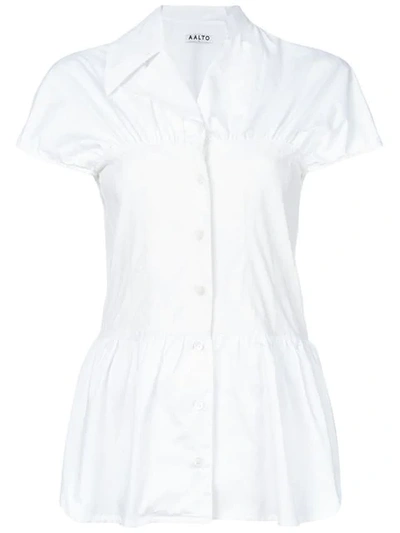 Aalto Gathered Waist Blouse In White