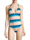 VIX BY PAULA HERMANNY One-Piece Mani Ice Striped Halter Swimsuit