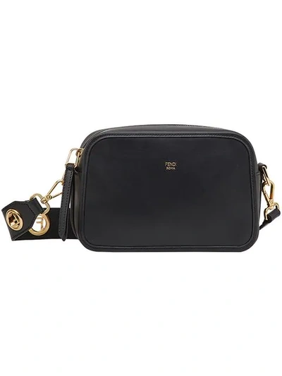 Fendi Logo Leather Camera Bag - Black