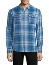 JOHN VARVATOS Plaid Roll Sleeve Sportshirt