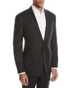 EMPORIO ARMANI G-LINE TEXTURED TWO-BUTTON SPORT JACKET, BLACK,PROD205630311