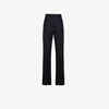 THOM BROWNE THOM BROWNE NAVY SILK AND WOOL TAILORED TROUSERS,MTC001A0062612477635