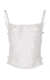 NINA RICCI CRYSTAL EMBROIDERED STRASS TOP,TO020BR1800