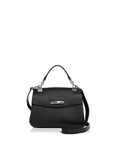 Longchamp Madeleine Leather Satchel - Black