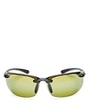 Maui Jim Banyans Polarized Wraparound Sunglasses, 73mm In Gloss Black