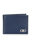 Ferragamo Men's Revival Gancini Leather Bi-fold Wallet In Fjord Blue