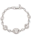 Givenchy Faceted Stone And Crystal Pave Link Bracelet In Silver