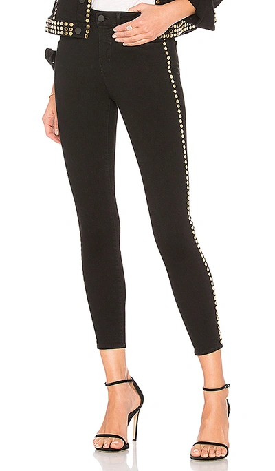 L Agence Margot High-rise Cropped Studded Skinny Jeans In Noir