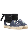 ROGER VIVIER BLOOMING RV DENIM ESPADRILLES,P00307030