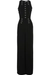 MUGLER WOMAN EMBELLISHED CUTOUT STRETCH-CREPE GOWN BLACK,US 2526016082787635