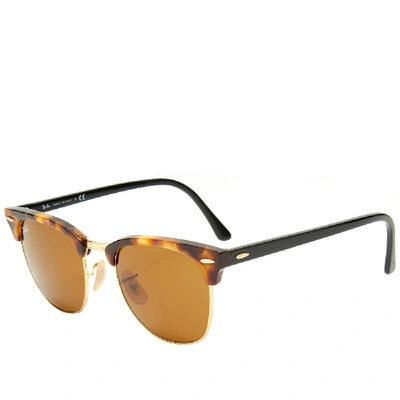 Ray Ban Clubmaster Sunglasses In Brown