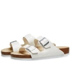 Birkenstock Arizona Patent Sliders In White