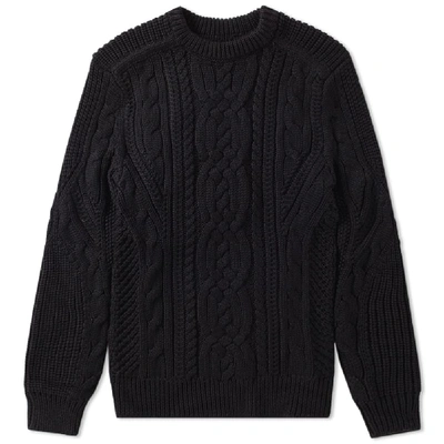 Polo Ralph Lauren Chunky Cable Crew Knit In Black