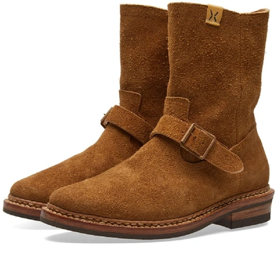 Visvim Folk Brushed-suede Boots In Brown