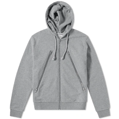 Maison Margiela Zipper Hoodie Jacket In Grey