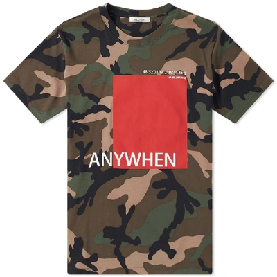 Valentino Anywhen Print Camo Cotton Jersey T-shirt In Red