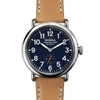 Shinola 'the Runwell' Leather Strap Watch, 47mm In Neutrals