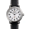 Shinola 'the Runwell' Leather Strap Watch, 41mm In Black