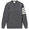 THOM BROWNE THOM BROWNE ARM STRIPE CASHMERE CREW SWEAT,MKA049A-00011-0382