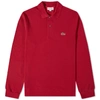 Lacoste Men's L.12.12 Long Sleeve Cotton Polo - Xs - 2 In Burgundy