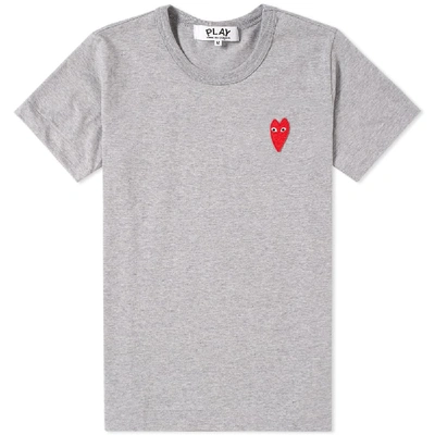 Comme Des Garçons Play Comme Des Garcons Play Women's Large Heart Tee In Grey