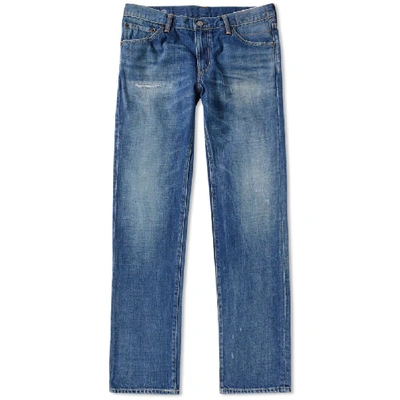 Visvim Social Sculpture 10 Distressed Denim Jeans In Blue