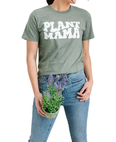 123 Amore Plant Mama Graphic Shirt In Green In Blue