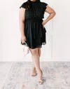 123 Amore Proper Polka Dot Dress In Black In Black