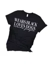 123 Amore Wears Black, Loves Dogs Graphic Tee In Heather Black In Black