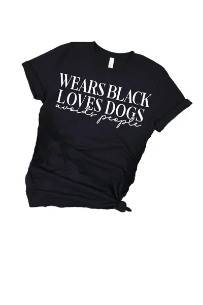 123 Amore Wears Black, Loves Dogs Graphic Tee In Heather Black