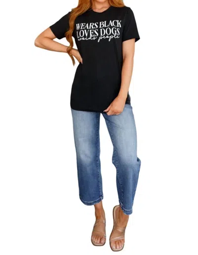 123 Amore Wears Black, Loves Dogs Graphic Tee In Heather Black In Multi