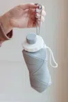 123 Amore Women's Collapsing Silicon Water Bottle In Diamond Gray In Multi