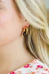 123 Amore Women's Dark Drops Beaded Huggie Earrings In Gold/black In Gold