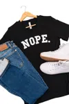 123 Amore Women's Nope V-neck Graphic Tee In Black In Black
