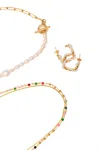123 Amore Women's Perfect In Pearls Jewelry Bundle In Gold