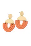 123 Amore Women's Right On Time Earrings In Orange In Beige