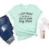 123 Amore Women's Stay At Home Dog Mom Graphic Tee In Green In Green