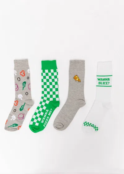 123 Amore Women's Veggie Pizza 4-set Sock In Multi Color