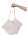 123 Amore Women's Woven Tote Bag In White In White