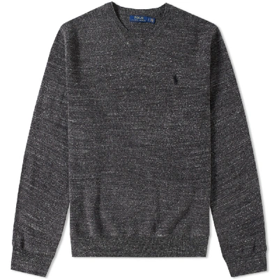 Polo Ralph Lauren Knitted Sports Crew Neck Sweat In Grey
