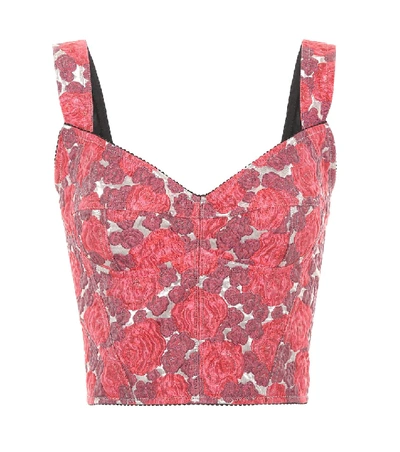 Dolce & Gabbana Printed Crop Top In Red