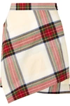 VIVIENNE WESTWOOD ASYMMETRIC TARTAN COTTON MINI SKIRT