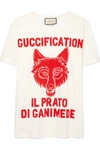 GUCCI Printed cotton-jersey T-shirt