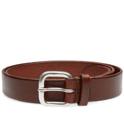 Anderson's Burnished Leather Belt In Brown